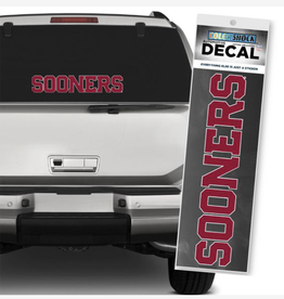 Color Shock Sooners Crimson with White Outline Auto Decal 2.75"x14.25"