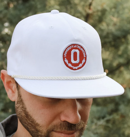 Red & West White Block OU Rope Hat