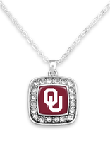 FTH x FTH OU Sooners Square Crystal Necklace