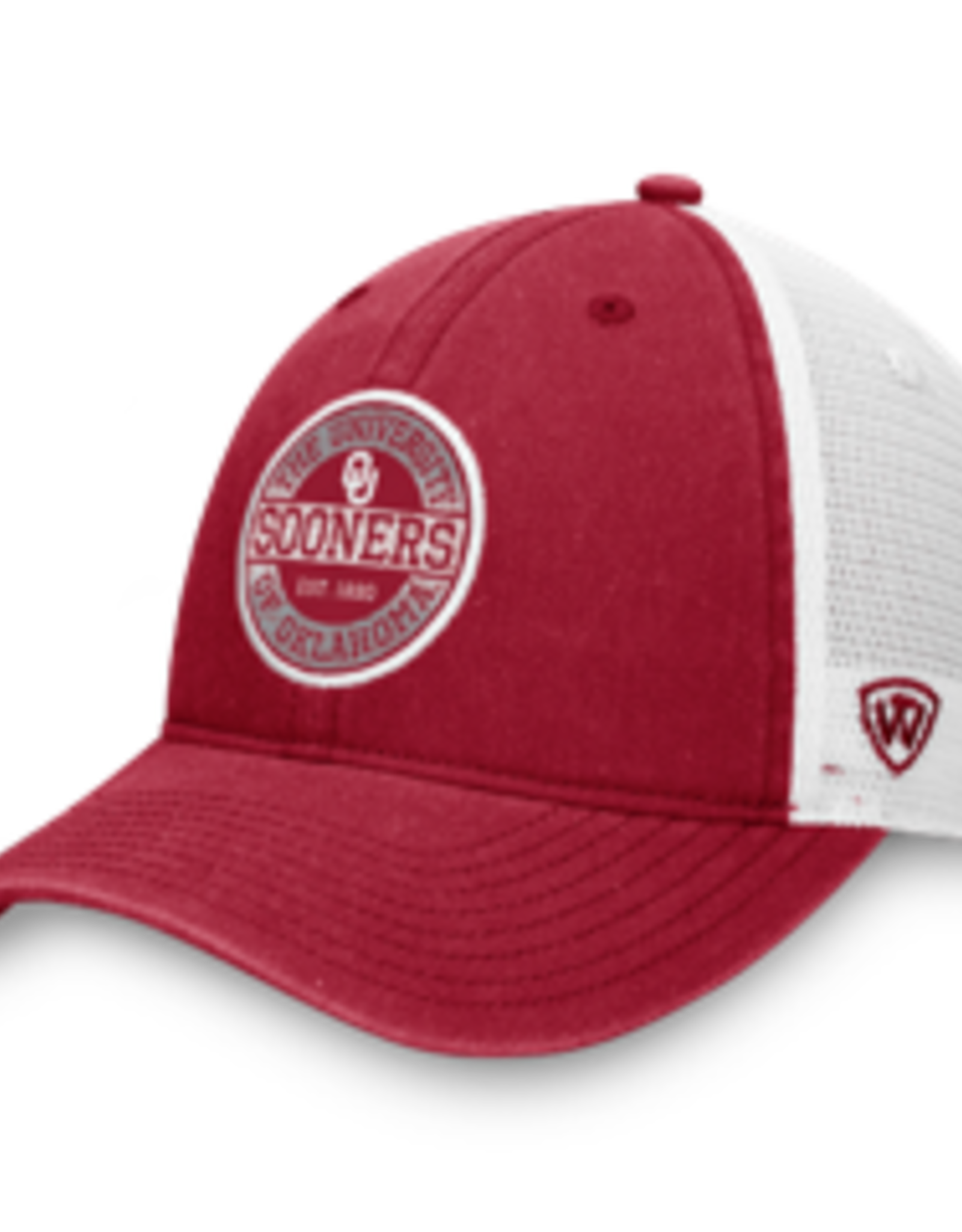 Top of the World TOW OU Sooners Mist Tie-Dye Patch Unstructured Mesh Snap Back Hat