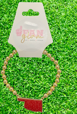 Fan Glam Fan Glam State Charm Gold Bead Bracelet