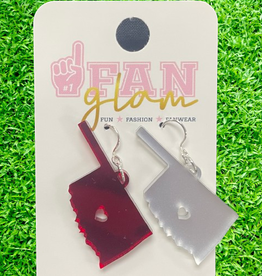 Fan Glam Fan Glam OK Norman Crimson Heart Dangles