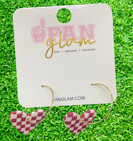 Fan Glam Fan Glam Clay Heart Gold Mini Hoops