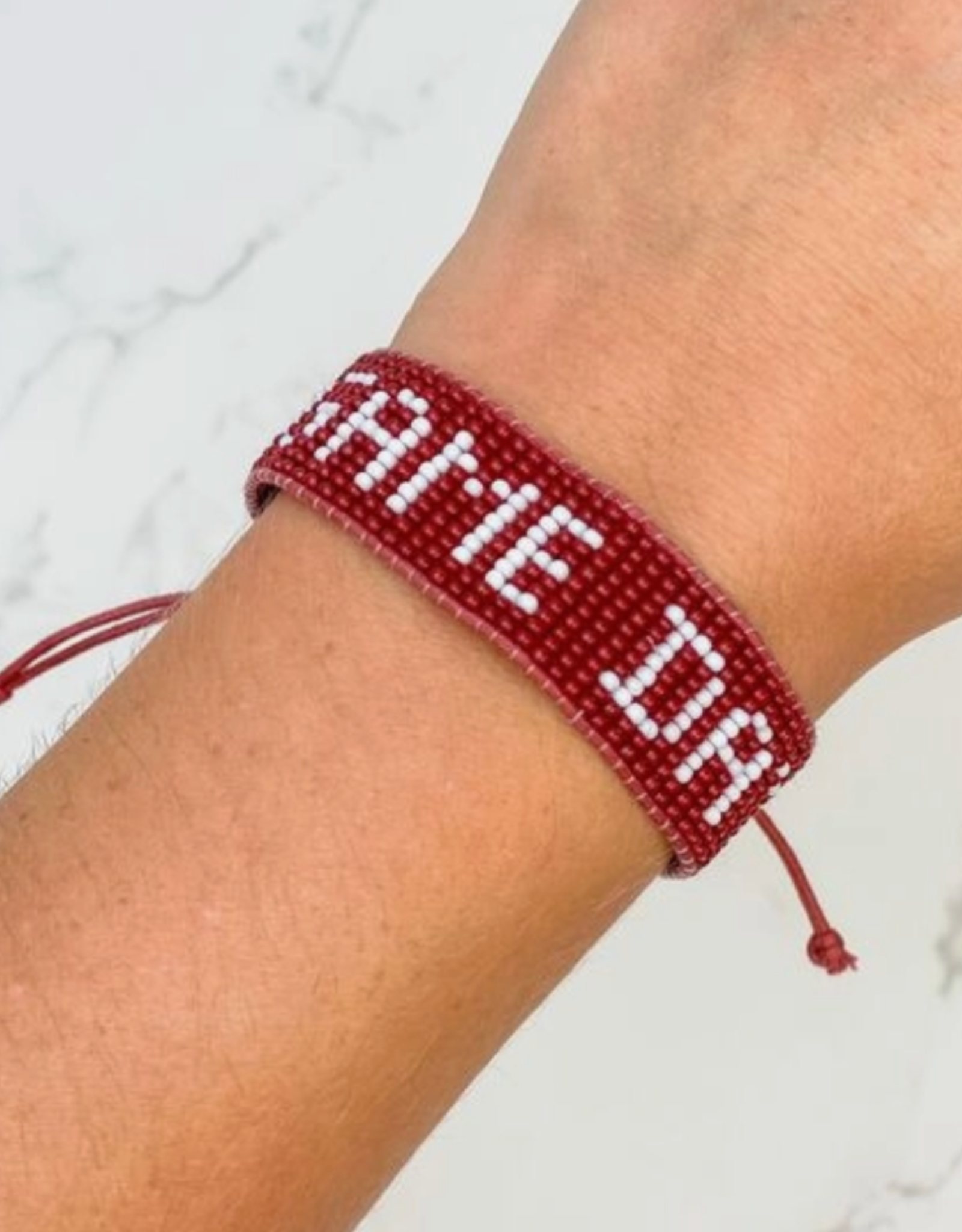 Fan Glam Fan Glam Beaded Gameday Cinch Bracelet