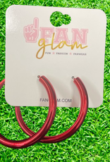 Fan Glam Fan Glam Crimson Metallic Hoops