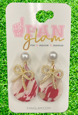 Fan Glam Fan Glam Clay Marble Bow/Pearl Dangle