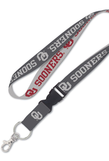 WinCraft OU Sooners Charcoal/Grey 1" Lanyard with Breakaway Clasp