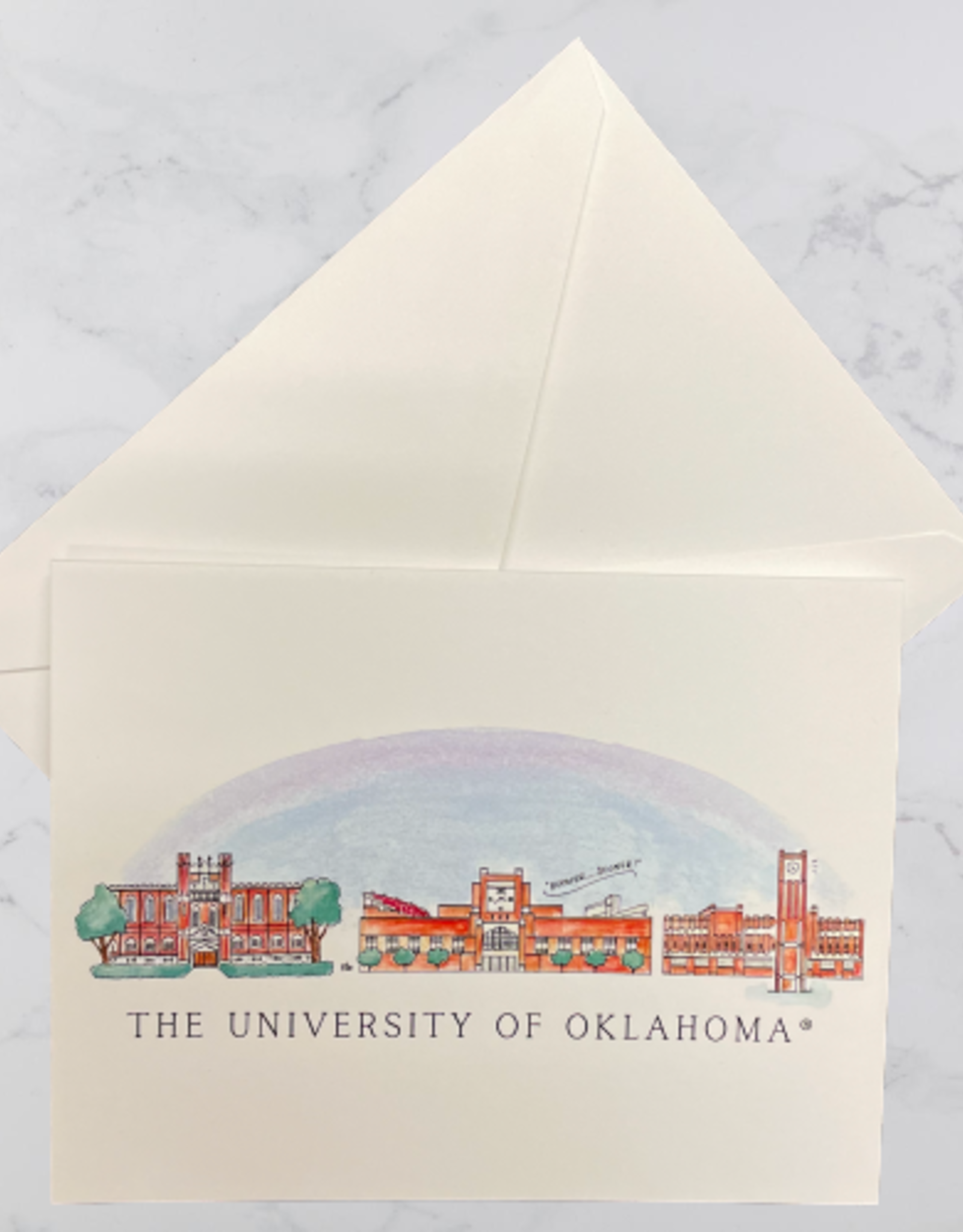 Valiant Gifts OU Skyline Boxed Note Cards w/ Envelopes (10pk)