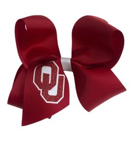 USA Licensed Bows Oklahoma Sooners Jumbo Glitter Bow