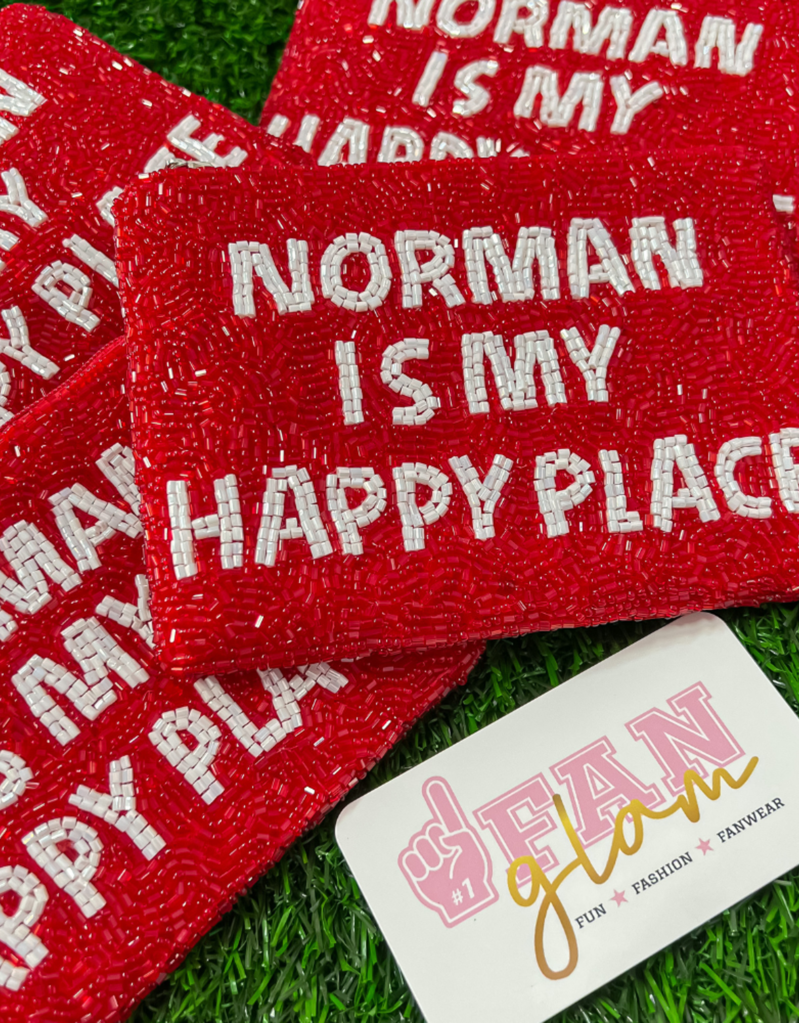 Fan Glam Norman Is My Happy Place Beaded Coin Purse