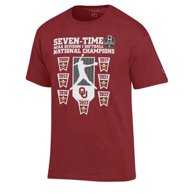 Champion OU Sooners Seven-Time Softball National Champions Tee