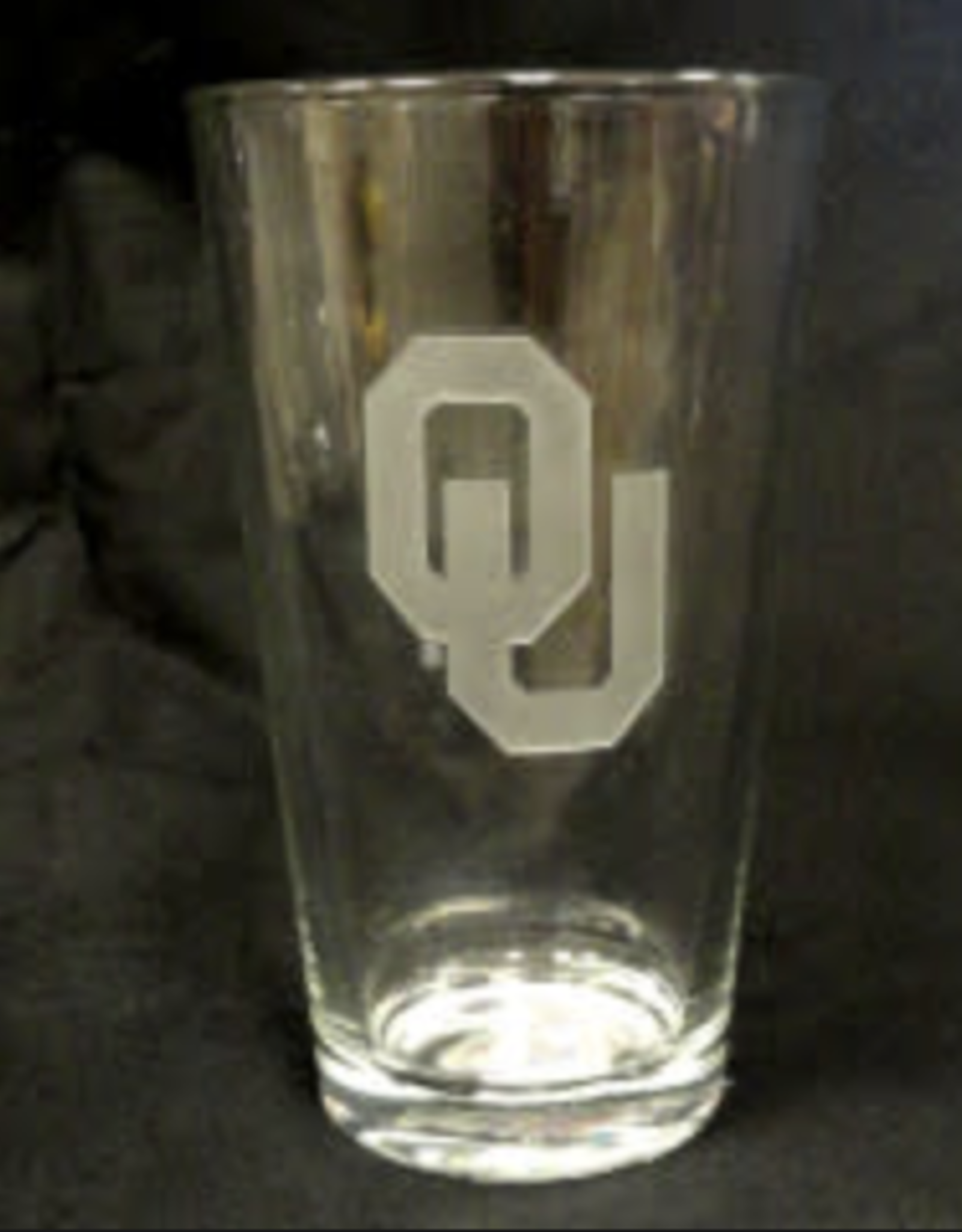 Logo Etched OU 16oz Pint Glass