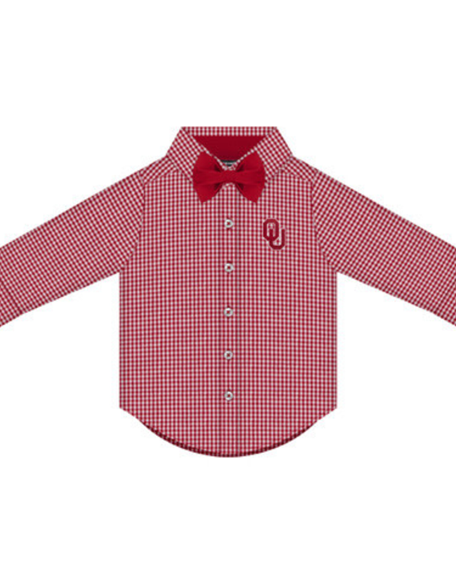 Creative Knitwear Toddler OU Gingham Shirt w/ Bowtie