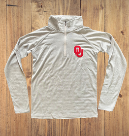Little King Youth OU Oxford Gray Performance 1/4 Zip