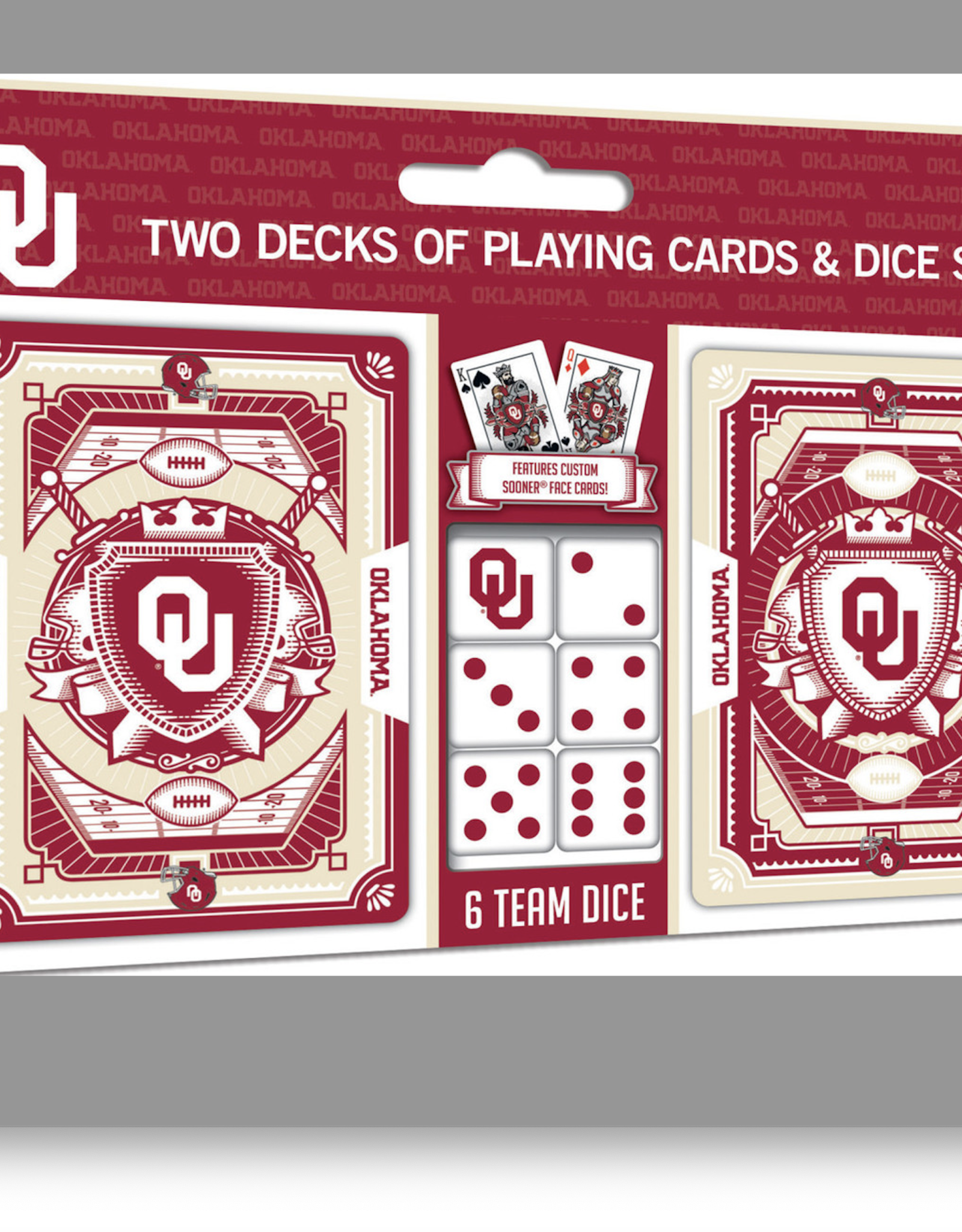 Masterpieces OU 2pk Playing Cards & 6 Team Dice Set