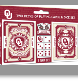 Masterpieces OU 2pk Playing Cards & 6 Team Dice Set