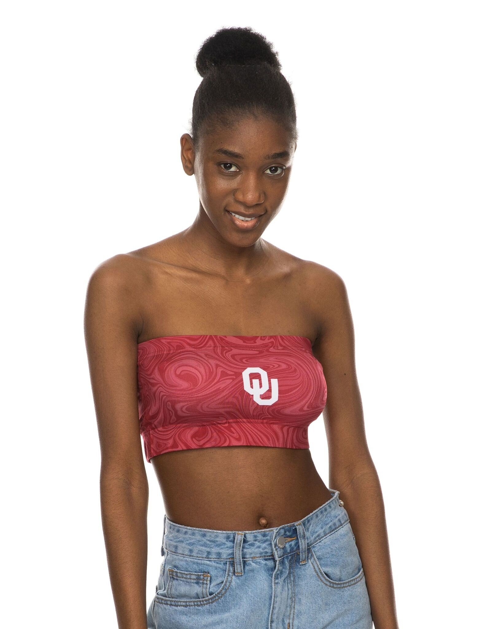 ZooZatz Women's OU Crimson Swirl Patter Bandeau