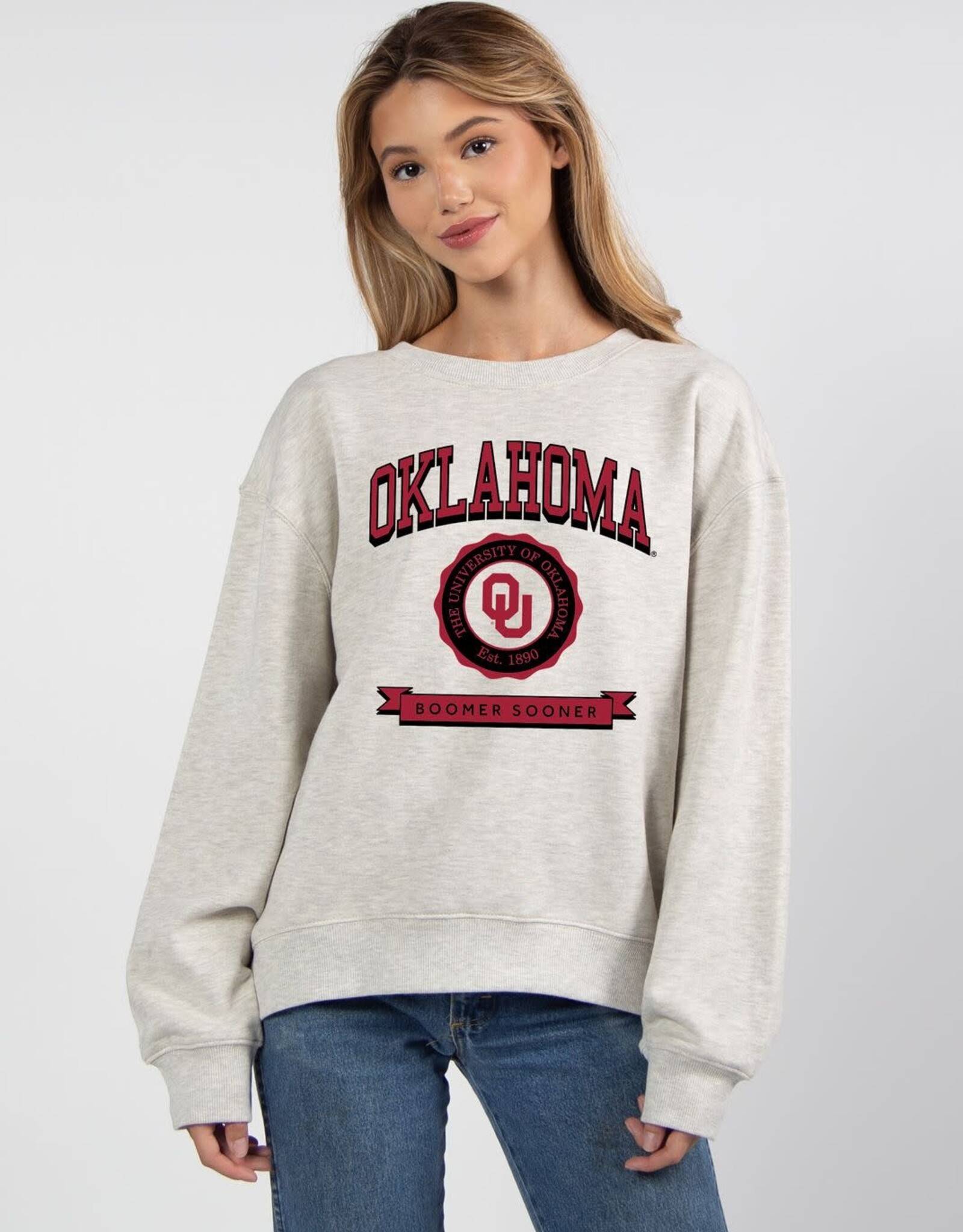 Chicka-d Women's Chick-a D Ash Gray Old School OU Crew