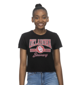 ZooZatz Women's Oklahoma Sooners Crop Tee Blk.