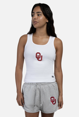 Hype & Vice Women's OU White Ribbed Tank