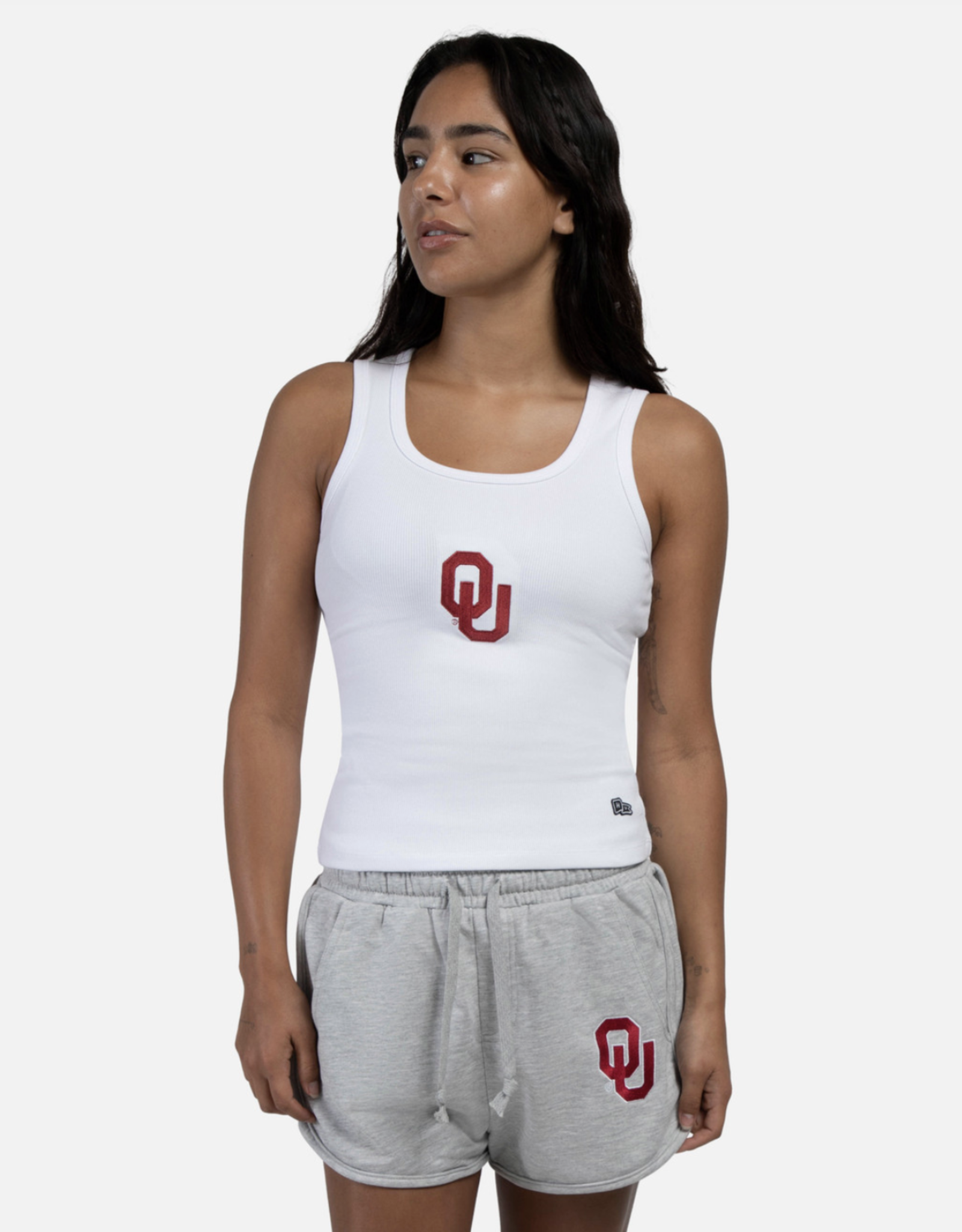 Hype & Vice Women's OU White Ribbed Tank