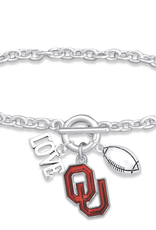 FTH OU Irridescent Football Bracelet