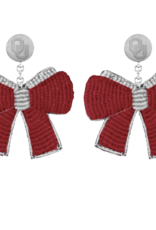 Emerson Street OU Beaded Bow Earrings