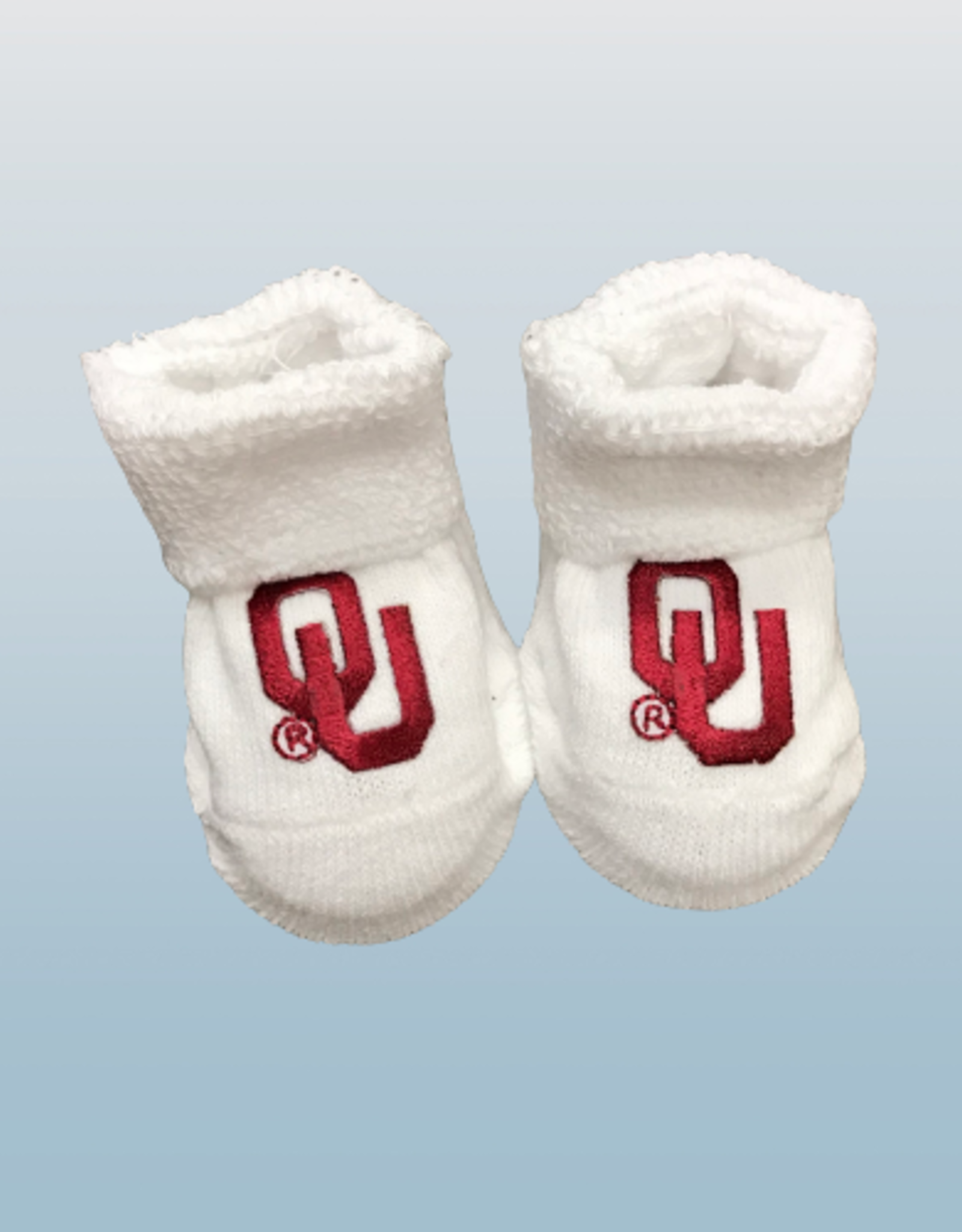 Creative Knitwear Newborn OU White Booties in Gift Box