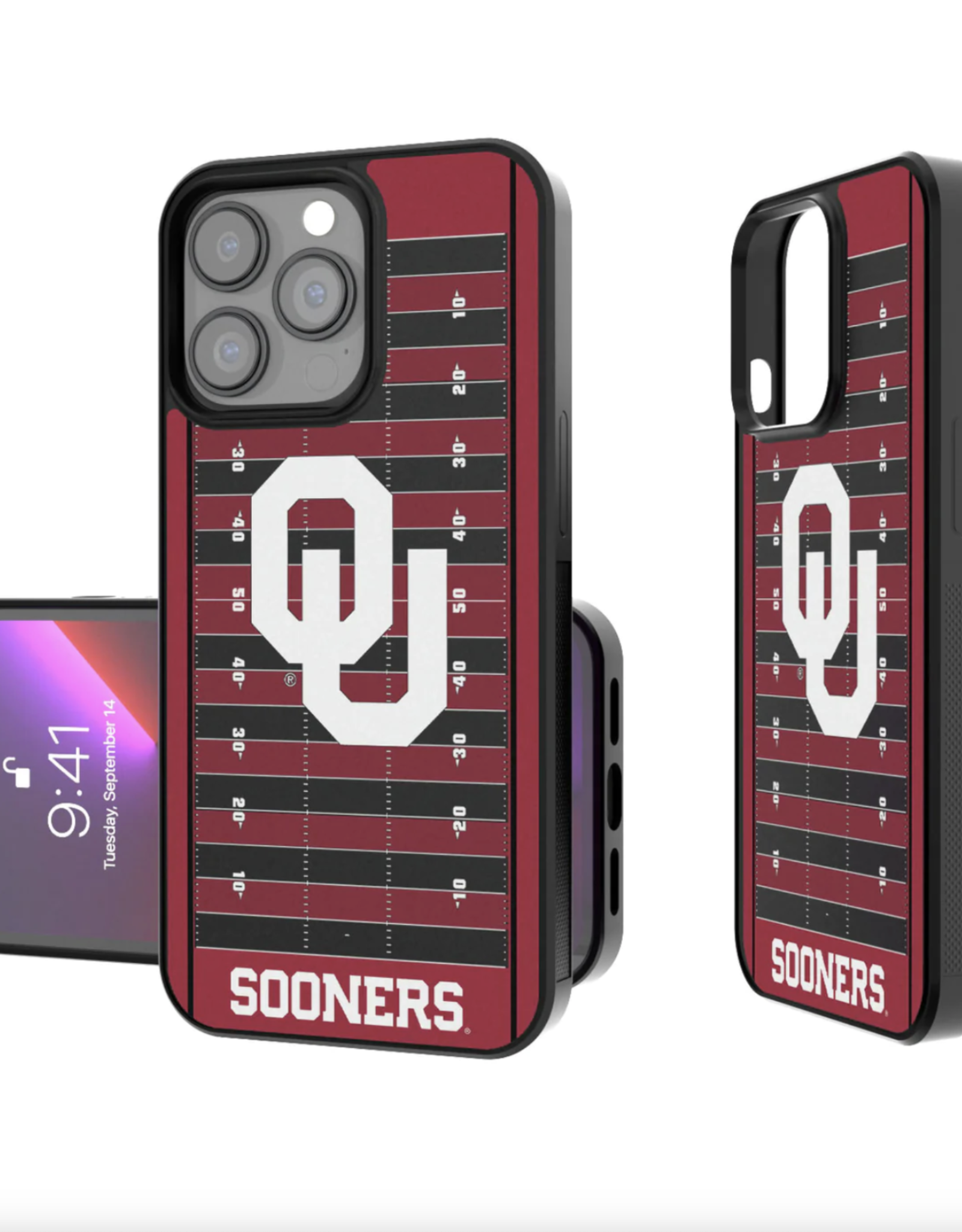 Keyscaper OU Football Field IPhone 14 Pro Bump Case