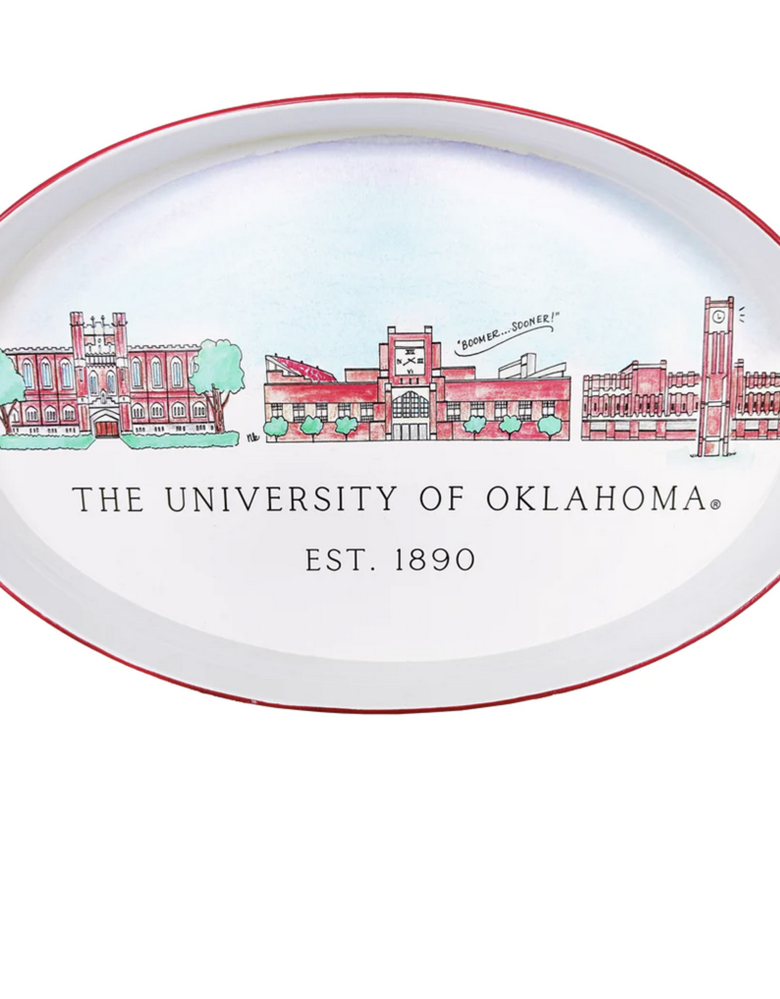 Valiant Gifts Oklahoma Skyline Oval Tray