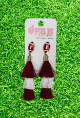 Fan Glam Fan Glam Football Stud Tassel Earrings
