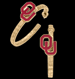 Canvas OU Enamel Logo Hoop Earrings