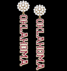 Canvas Oklahoma Pearl Cluster Outline Drop Earrings