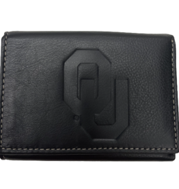 MCM Brands OU Contrast Stitch Leather Trifold Wallet Black