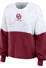 Wear By Erin Andrews Womens OU Sooner Colorblock Script Sweater