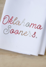 Little Birdie Oklahoma Sooners Stitched Script Tea Towel