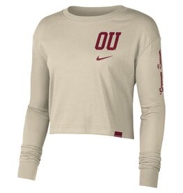 Nike Women's Nike Cream OU Long-sleeve Cotton Jr Varsity Crew