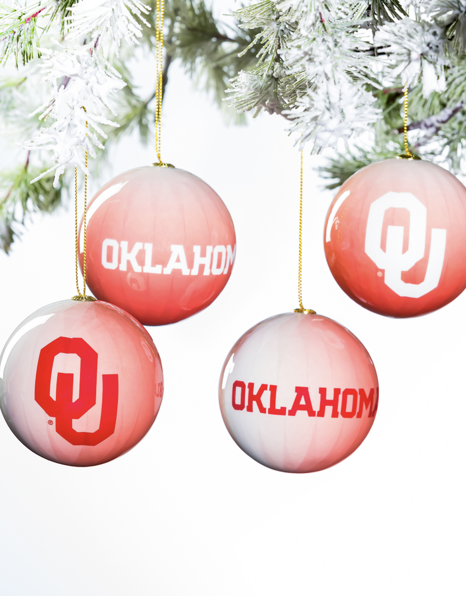 Evergreen OU Oklahoma 12pc Shatterproof Ornament Set (3")