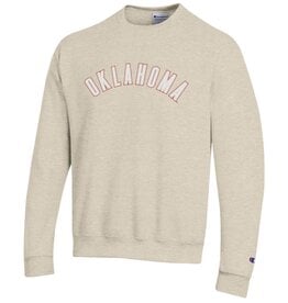 Champion Mens Oklahoma Embroidered Oatmeal Crew