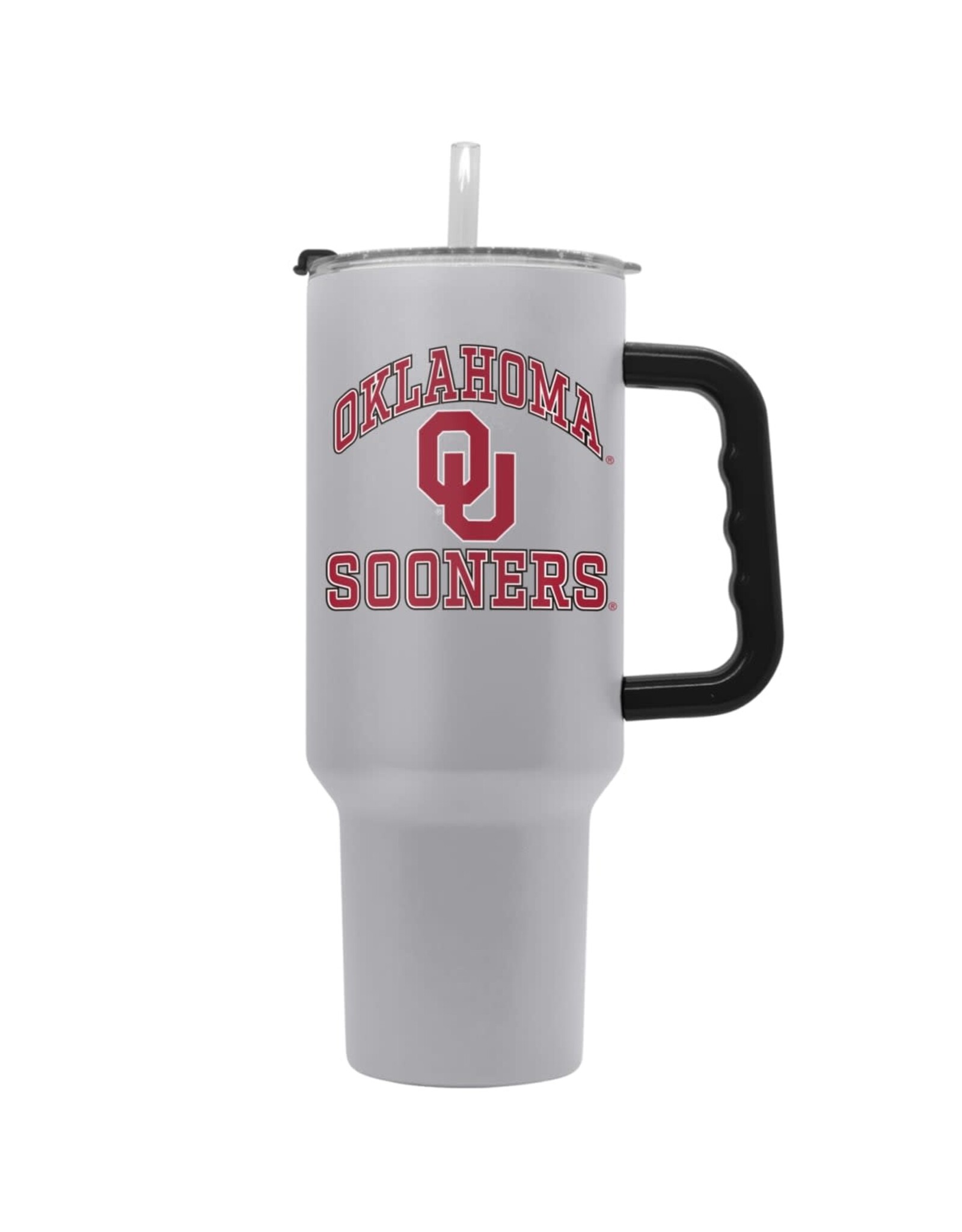 Logo 40oz Athletic Grey Tumbler With Straw - Balfour of Norman