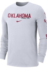 Nike Men's Nike Oklahoma Sooners White L/S Varsity Game Crew Tee