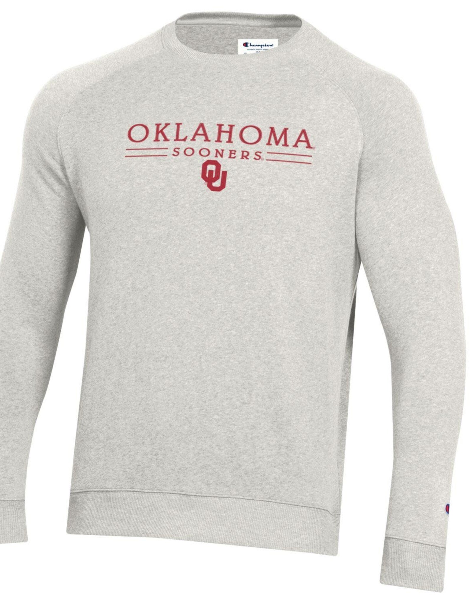 Champion Men's Champion Oklahoma OU Pebblestone Fleece Raglan Crew