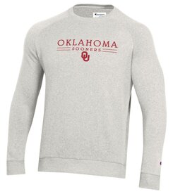 Champion Men's Champion Oklahoma OU Pebblestone Fleece Raglan Crew