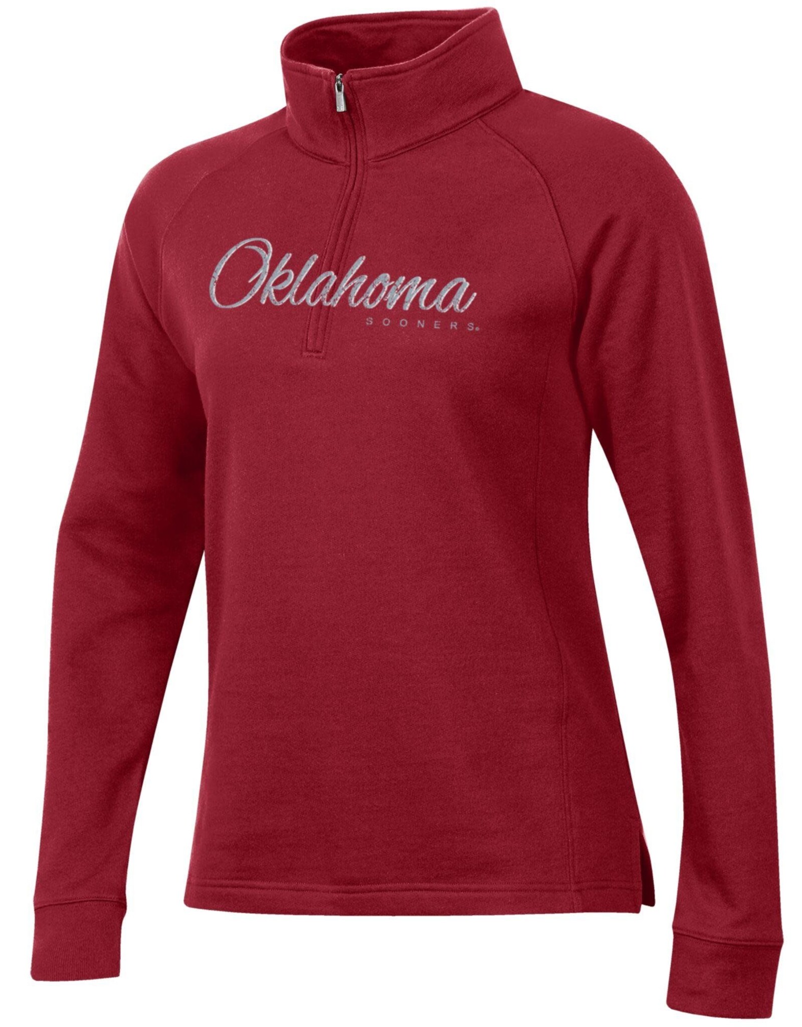 Gear For Sports Womens Script Oklahoma 1/4 Zip Crimson