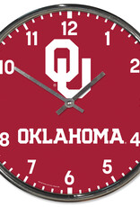 WinCraft OU Oklahoma Chrome Wall Clock (12" Diameter)