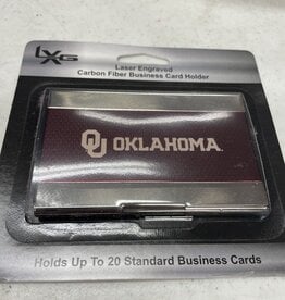 LXG LXG OU Oklahoma Crimson Carbon Fiber Bus. Card Holder