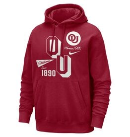 Nike Men's Nike OU Vintage Graphics Crimson Club Fleece Hoodie