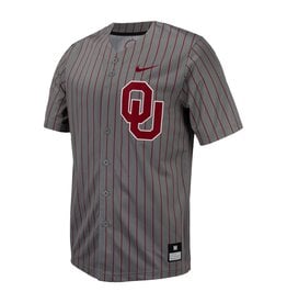 Nike Men's Nike OU Gray Pinstripe Baseball Jersey