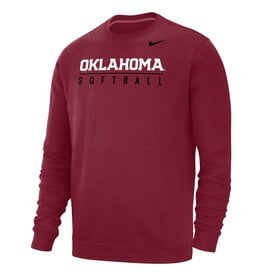 Nike Nike Oklahoma Softball Crimson Club Fleece Crew