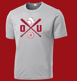 SPORT-TEK Men's OU Crossbats Tee Silver